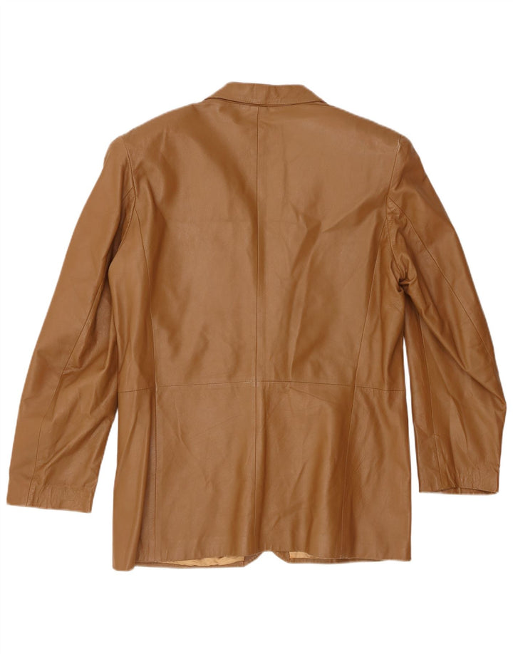 Vintage herre 2 knap læder blazerjakke IT 50 Large Beige