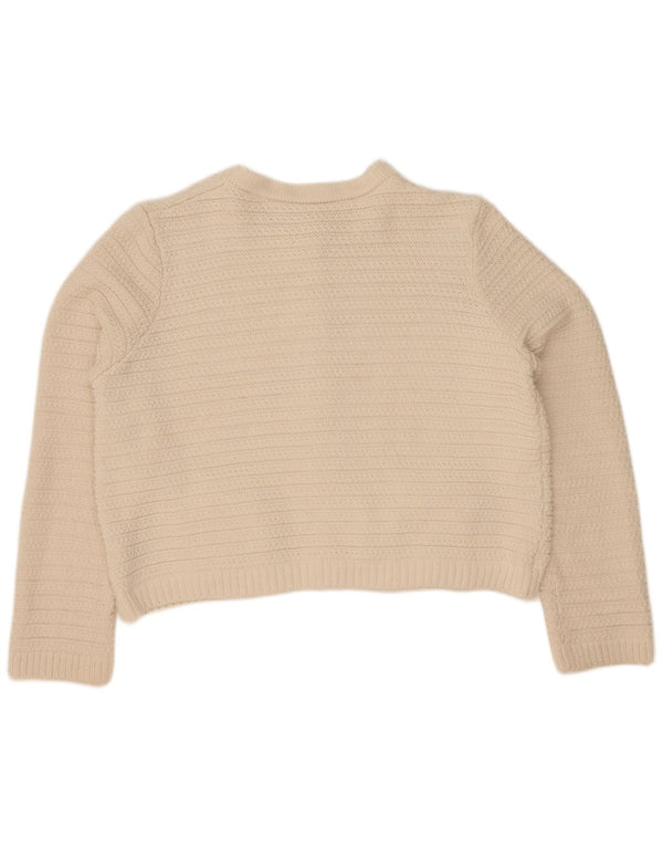 Marks & Spencer Womens Crop Cardigan Sweater UK 16 Large Off White