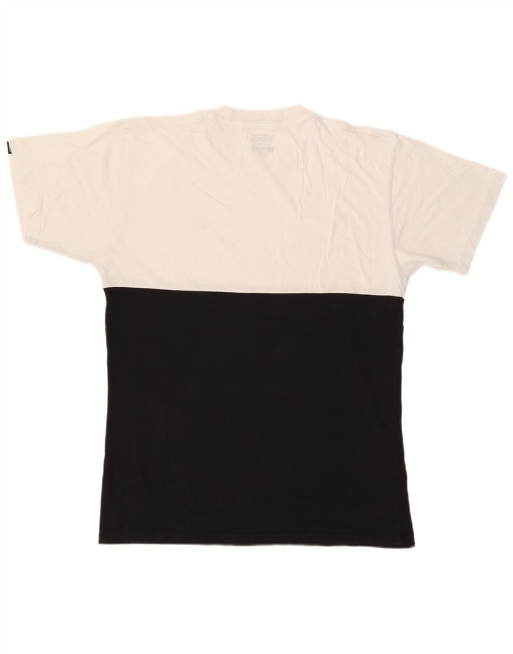VANS Herre Classic Fit T-Shirt Top Medium Sort Colourblock Bomuld