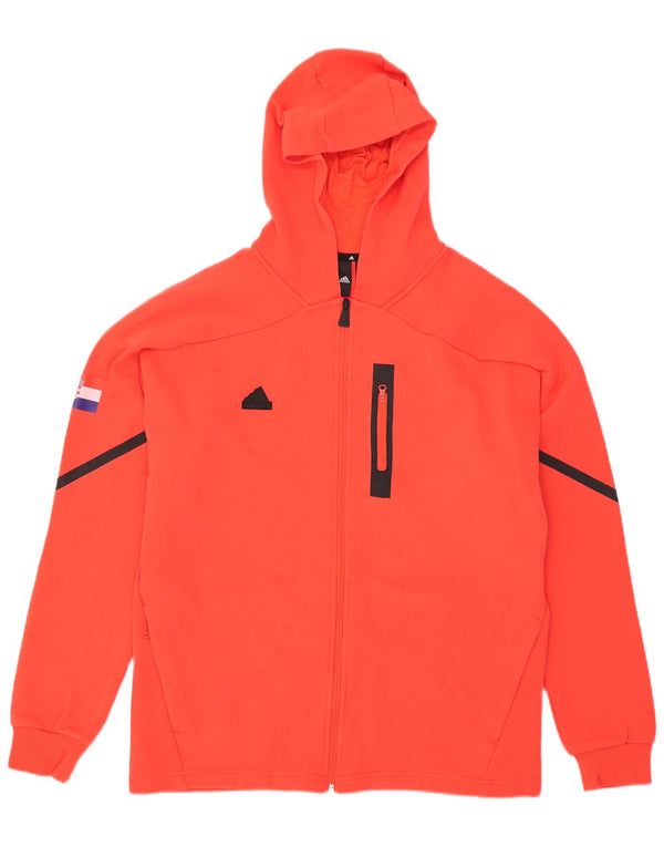 Adidas Herre grafisk hættetrøje med lynlås XL rød bomuld