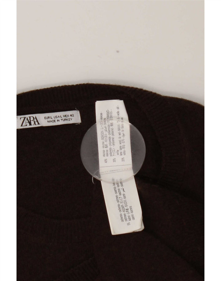 Zara Dame sweater med rund hals DK 16 Stor brun viskose