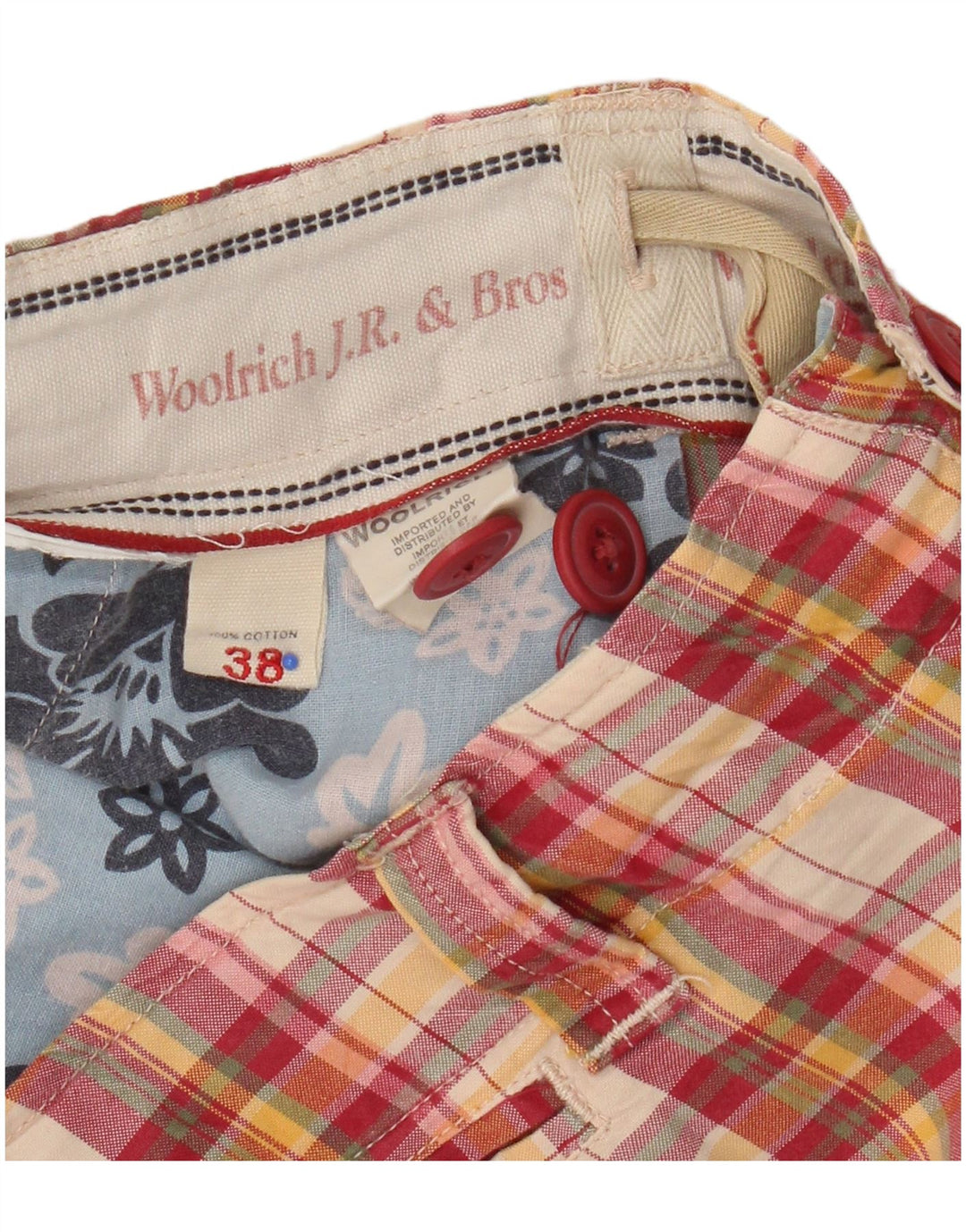 Woolrich Chino Shorts til mænd W38 XL Flerfarvet ternet bomuld