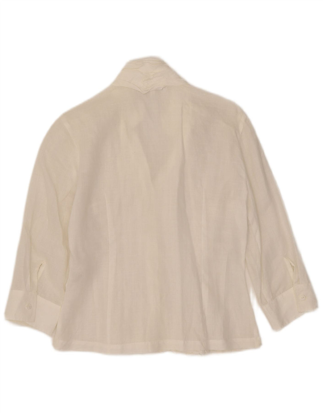 Naracamicie Dame 3/4 ærmer flæse front skjorte bluse UK 10 Small White