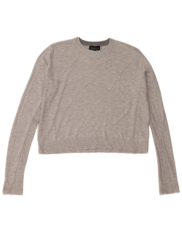 Topshop Dame Oversized Crew Neck sweater UK 10 Small Grey