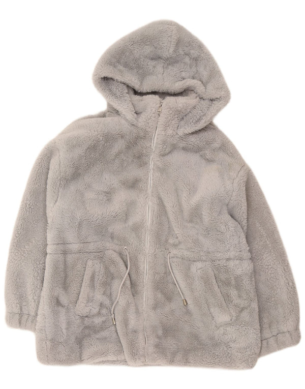 Guess damebamse oversized fleecejakke med hætte UK 18 XL Grå