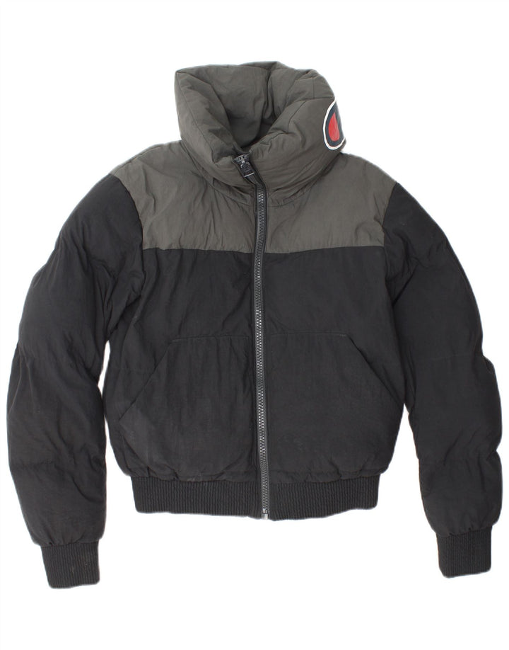 CHAMPION Dame Loose Fit grafisk polstret jakke UK 6 XS Black Colourblock