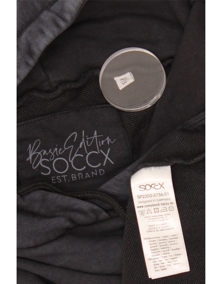 SOCCX Grafisk hættetrøje til mænd UK 42 Stor sort bomuld