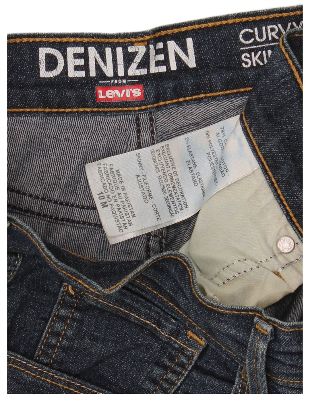 LEVI'S Kvinder Curvy Skinny Jeans US 10 Large W30 L30 Blå Bomuld