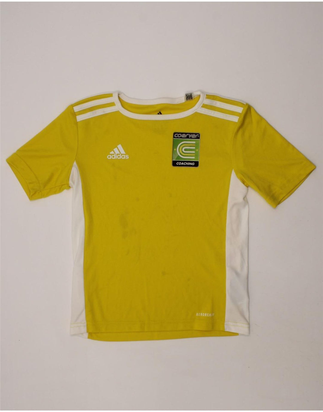 ADIDAS Boys Graphic T-Shirt Top 7-8 Years Yellow Colourblock Polyester Vintage Adidas and Second-Hand Adidas from Messina Hembry 