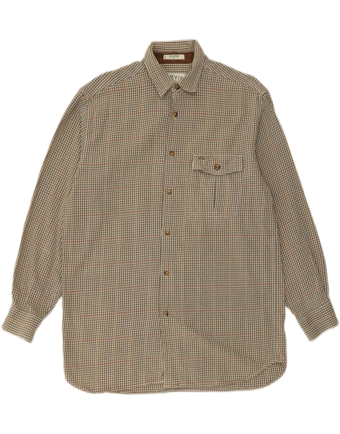 Orvis Flanelskjorte til mænd Medium Green Houndstooth Bomuld