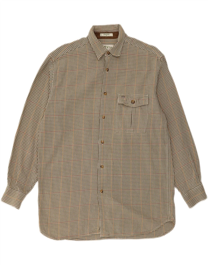Orvis Flanelskjorte til mænd Medium Green Houndstooth Bomuld