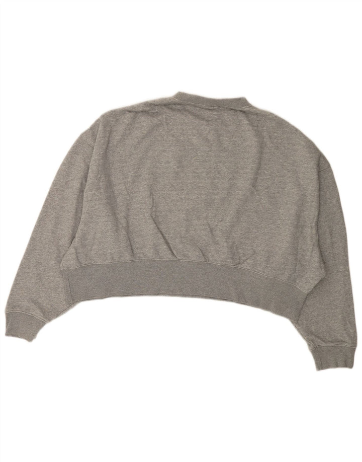 NIKE Womens Oversized Crop Sweatshirt Jumper UK 14 Medium Grey Bomuld