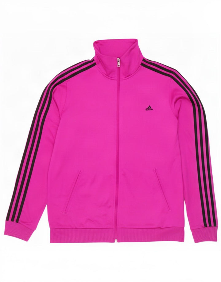 Adidas træningsdragt topjakke til kvinder UK 16/18 Stor Pink Polyester