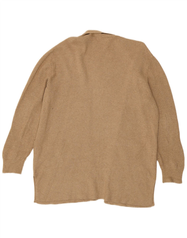 Marks & Spencer Dame Longline Åben Cardigan Sweater UK 16 Large Beige