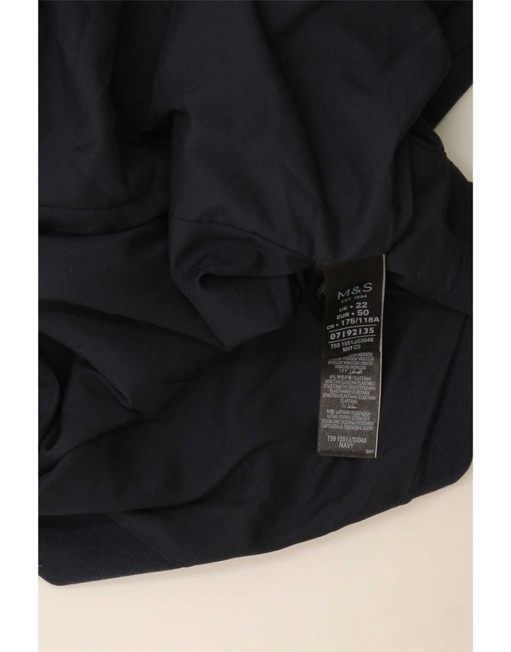 Marks & Spencer Dame 1-knaps blazerjakke UK 22 3XL Navyblå polyester