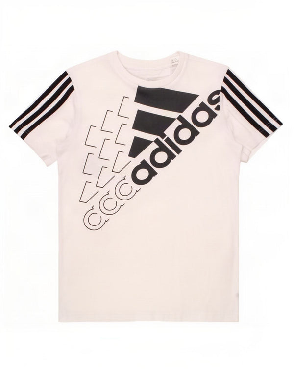 Adidas drenge grafisk t-shirt top 9-10 år hvid bomuld
