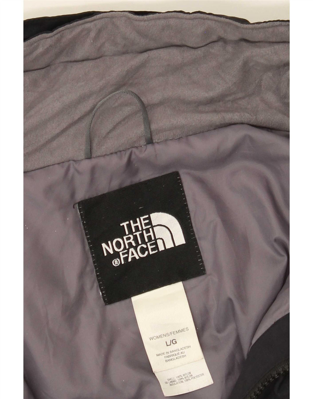 The North Face Dame Hætte Skijakke UK 16 Stor Sort Colourblock