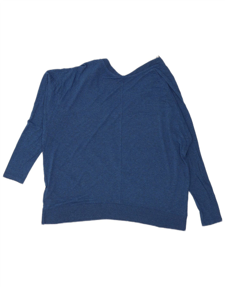 Zara Dame Oversized Top Langærmet UK 14 Medium Blue Viscose