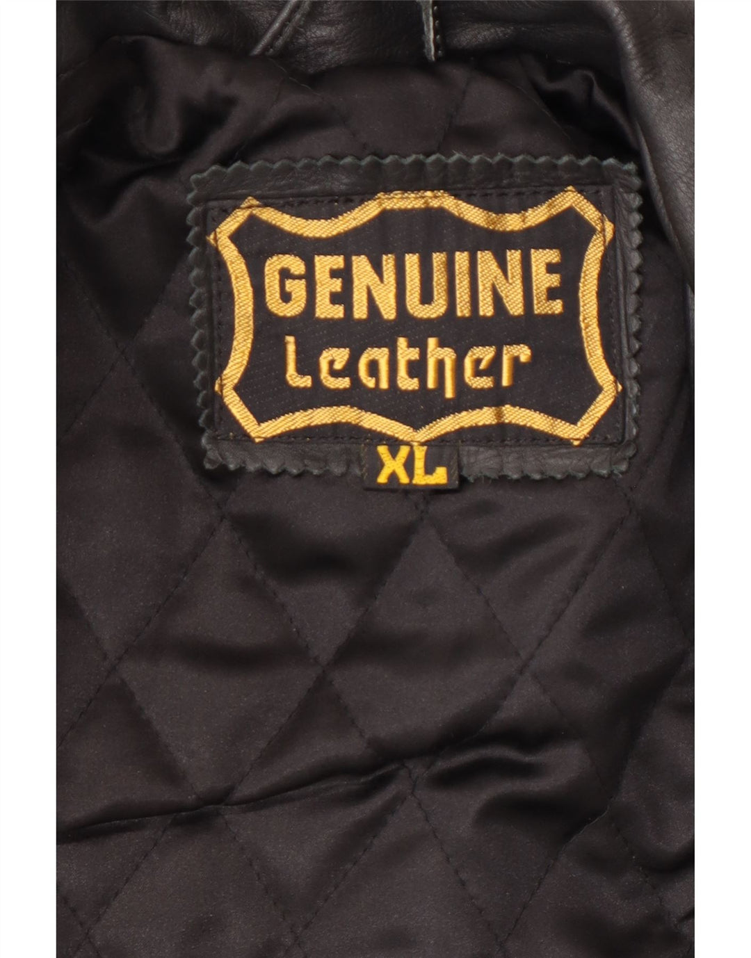 VINTAGE Herre Læderjakke UK 42 XL Sort Colourblock Læder