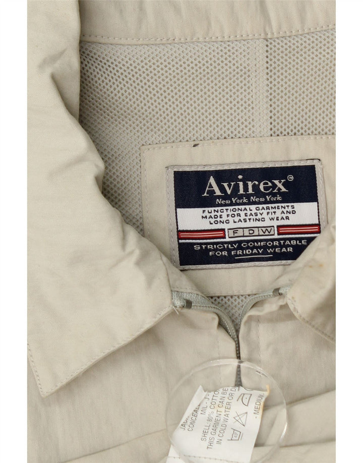 Avirex Herre Bomber Jacket UK 38 Medium Beige Bomuld