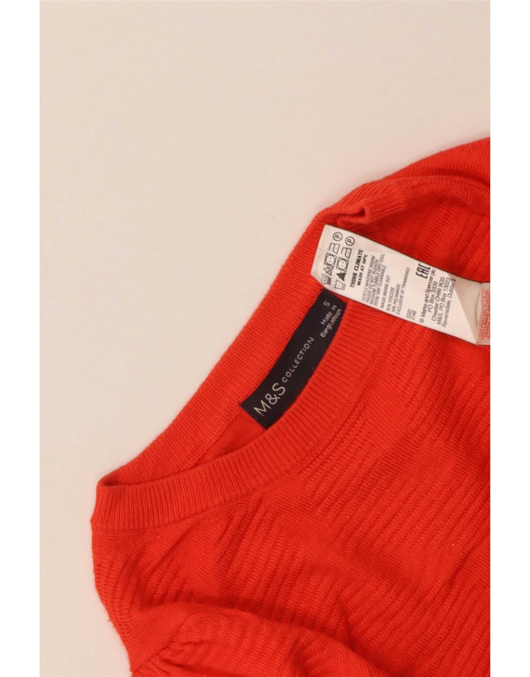 Marks & Spencer Dame Boat Neck Jumper Sweater UK 10 Small Red Viscose