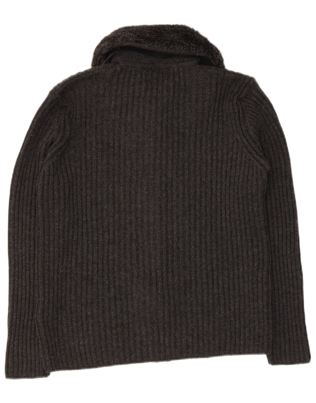 Marks & Spencer Dame Cardigan Sweater UK 12 Medium Grå Akryl