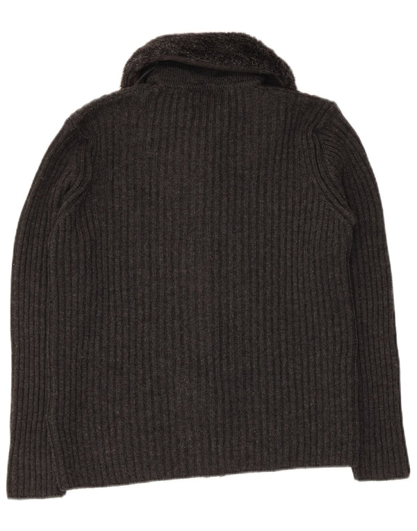 Marks & Spencer Dame Cardigan Sweater UK 12 Medium Grå Akryl