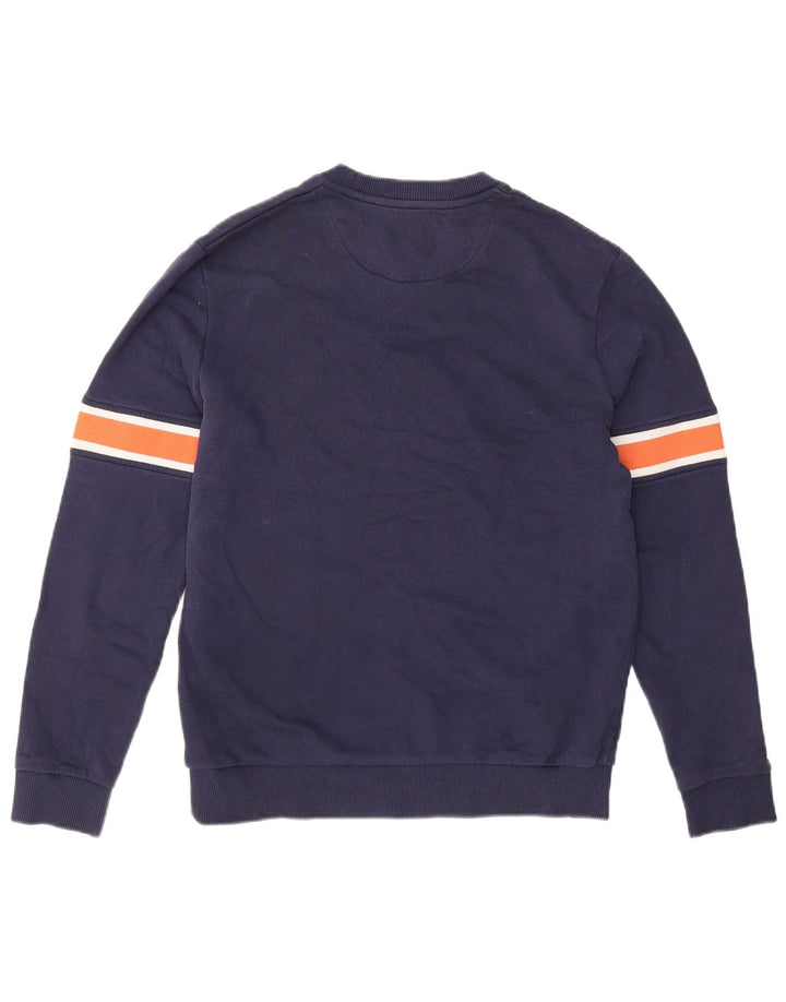 Lyle & Scott Sweatshirt til mænd, lille marineblå colourblock bomuld