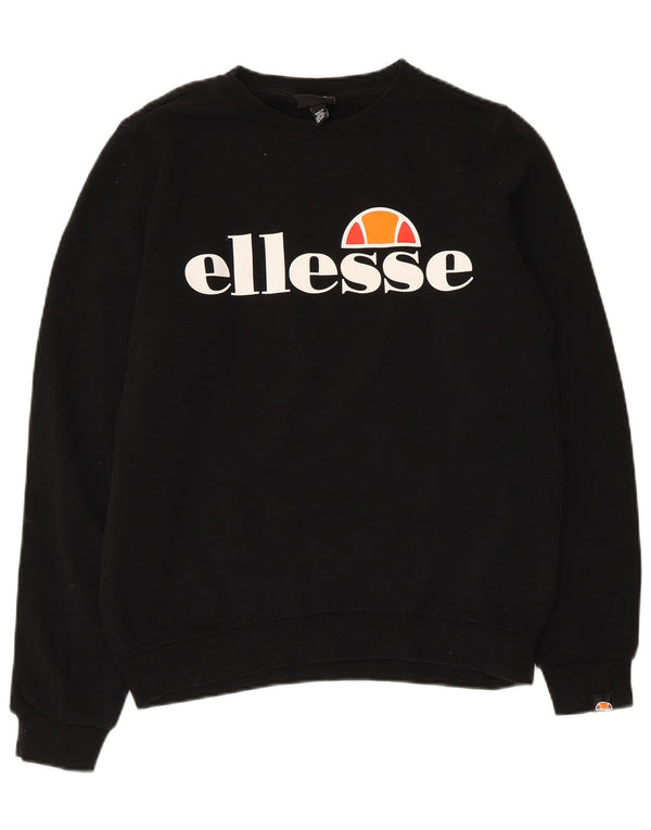 Ellesse Boys Grafisk Sweatshirt Jumper 13-14 År Sort Bomuld