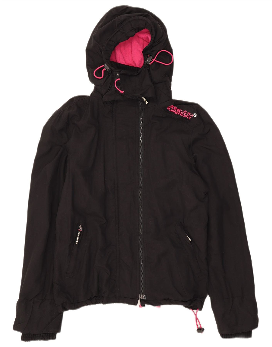 Superdry Windcheater Graphic Windbreaker Jacket UK 14 Medium Sort