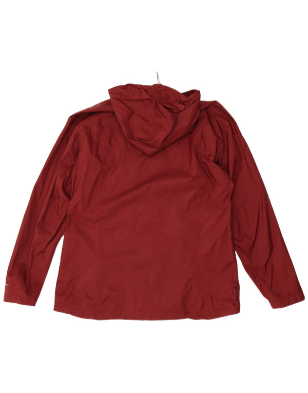 Columbia Womens Hooded Rain Jacket UK 18 XL Maroon Nylon