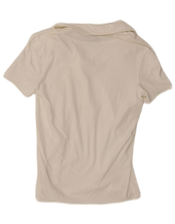 Calvin Klein Jeans Dame Polo Shirt UK 12 Medium White Bomuld