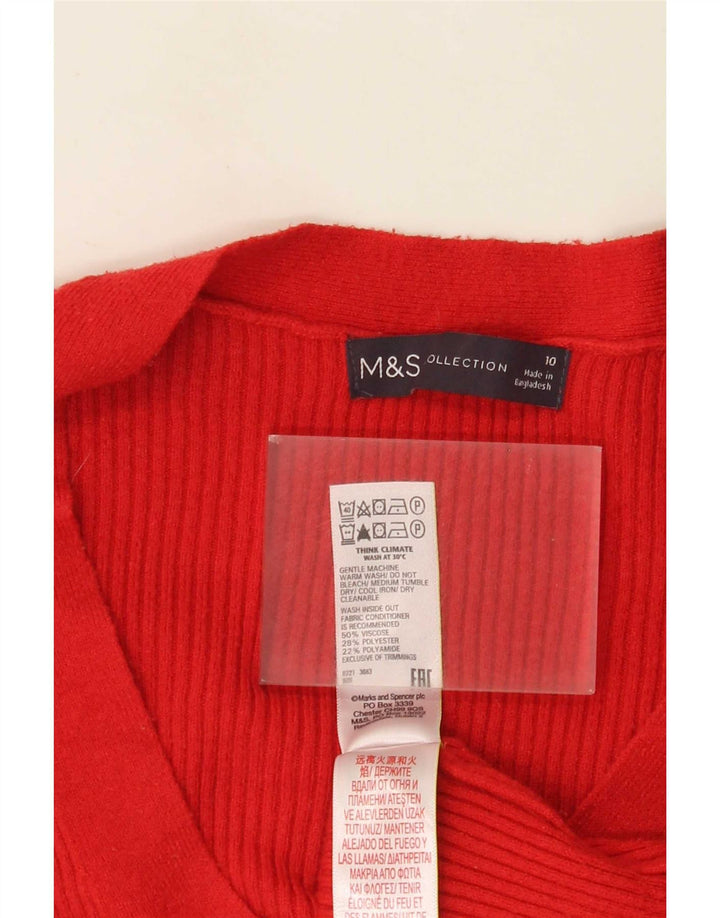 Marks & Spencer Dame Oversized V-hals sweater UK 10 Small Red