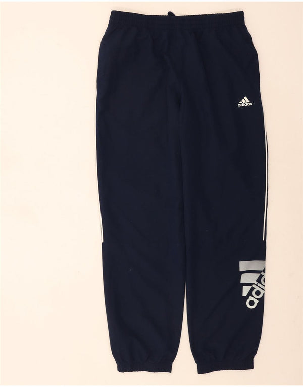 Adidas Mens Graphic Tracksuit Trousers Joggers Large  Navy Blue Polyester
