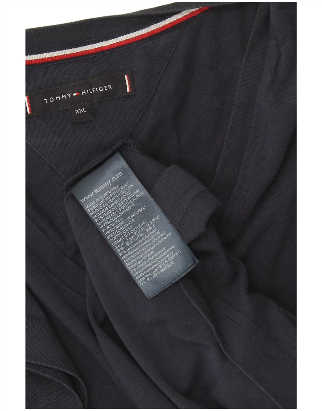 TOMMY HILFIGER T-shirt top til mænd 2XL marineblå bomuld