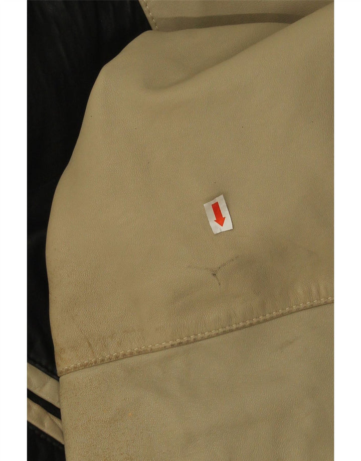 Vintage herre læderjakke UK 38 Medium Black Colourblock Lammeskind