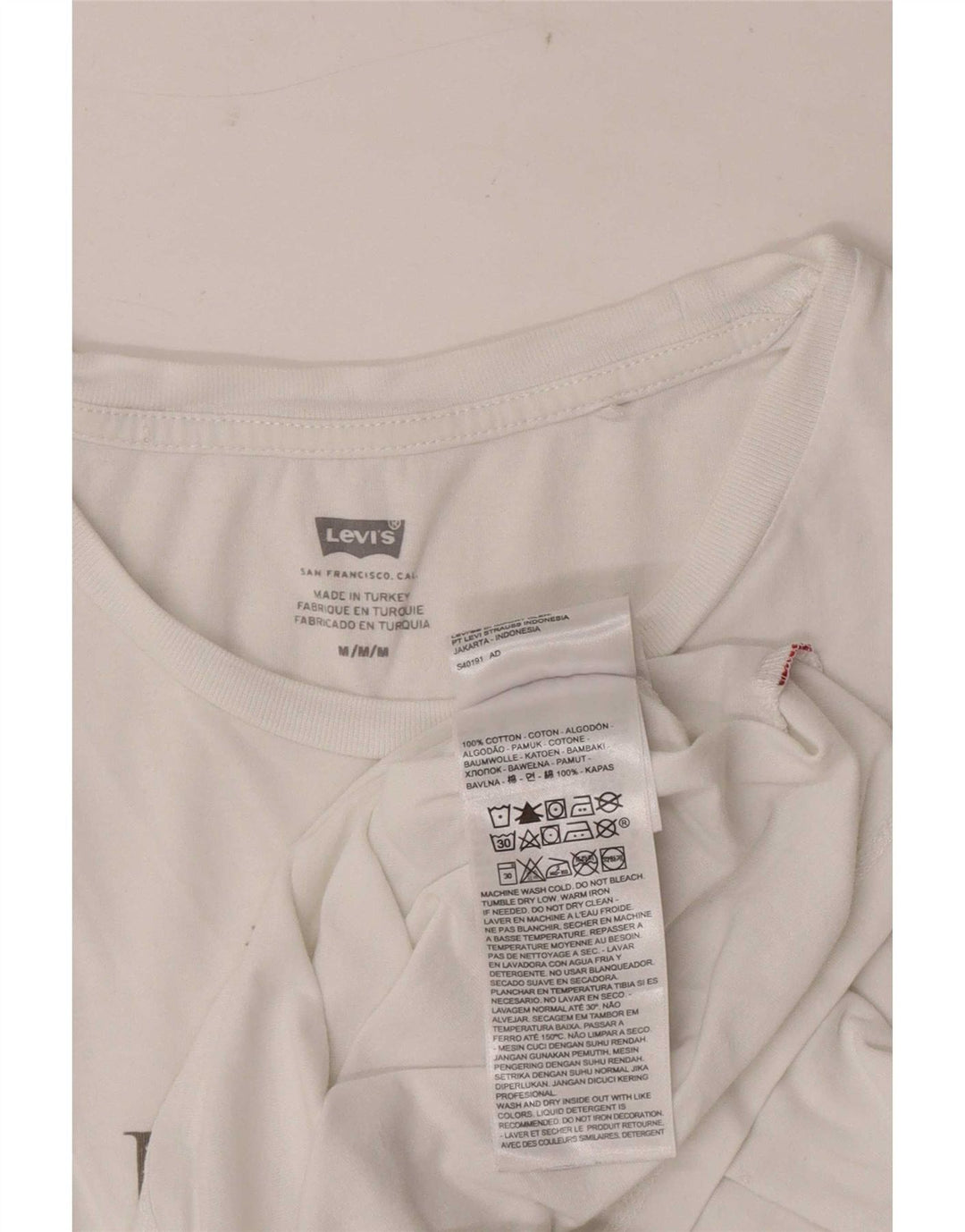 Levi's Grafisk T-shirt top til kvinder UK 12 Medium hvid bomuld