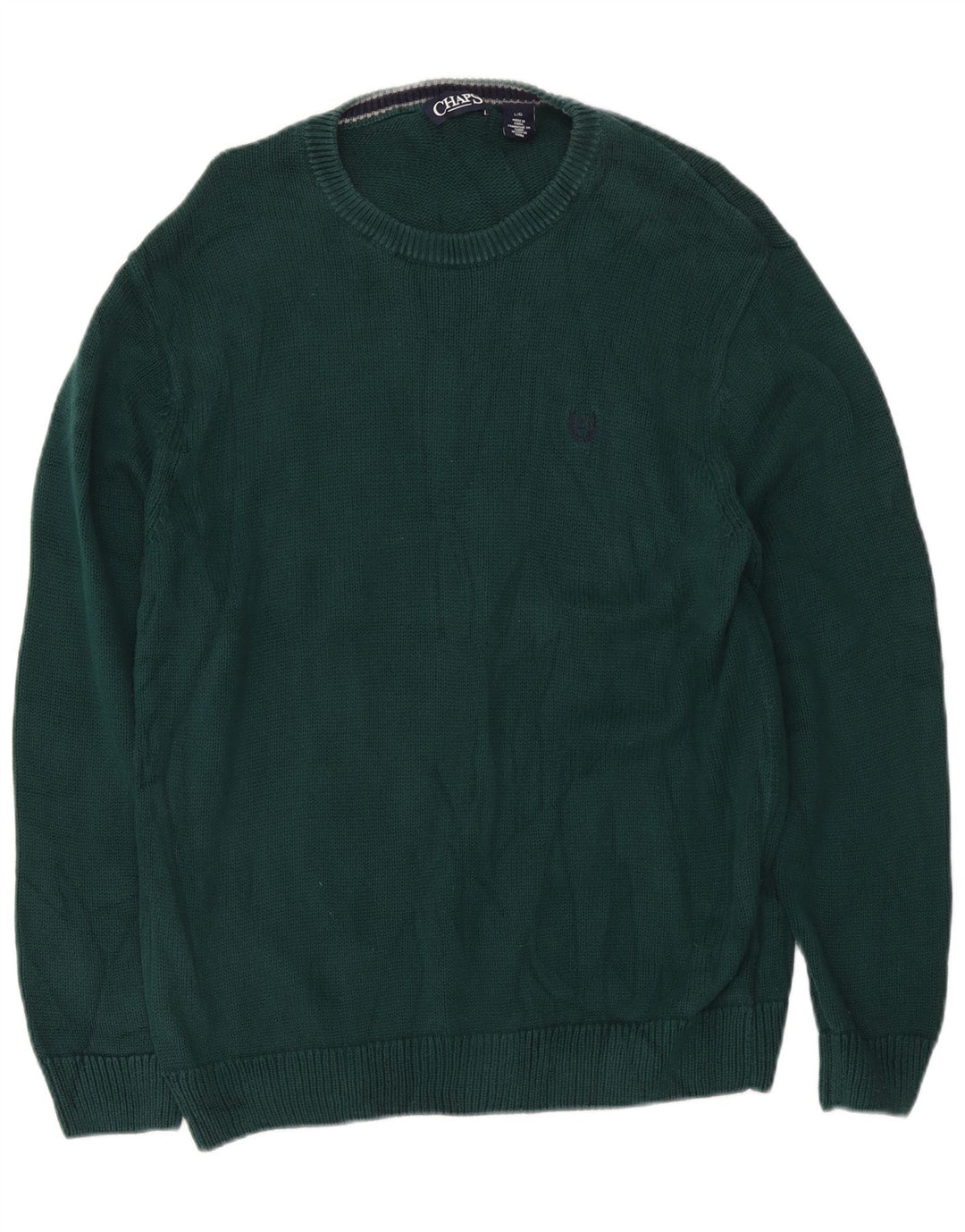 Chaps Herre Regular Fit Crew Neck Jumper Sweater Stor grøn bomuld