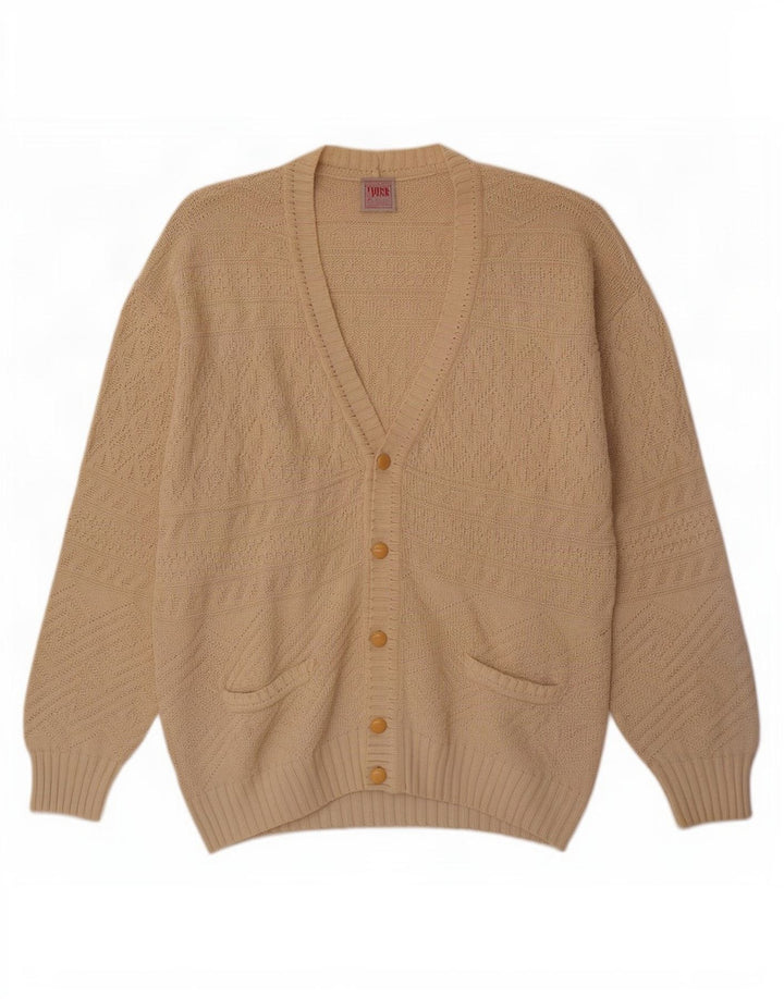 Tænk Pink Herre Cardigan Sweater IT 54 XL Beige Bomuld