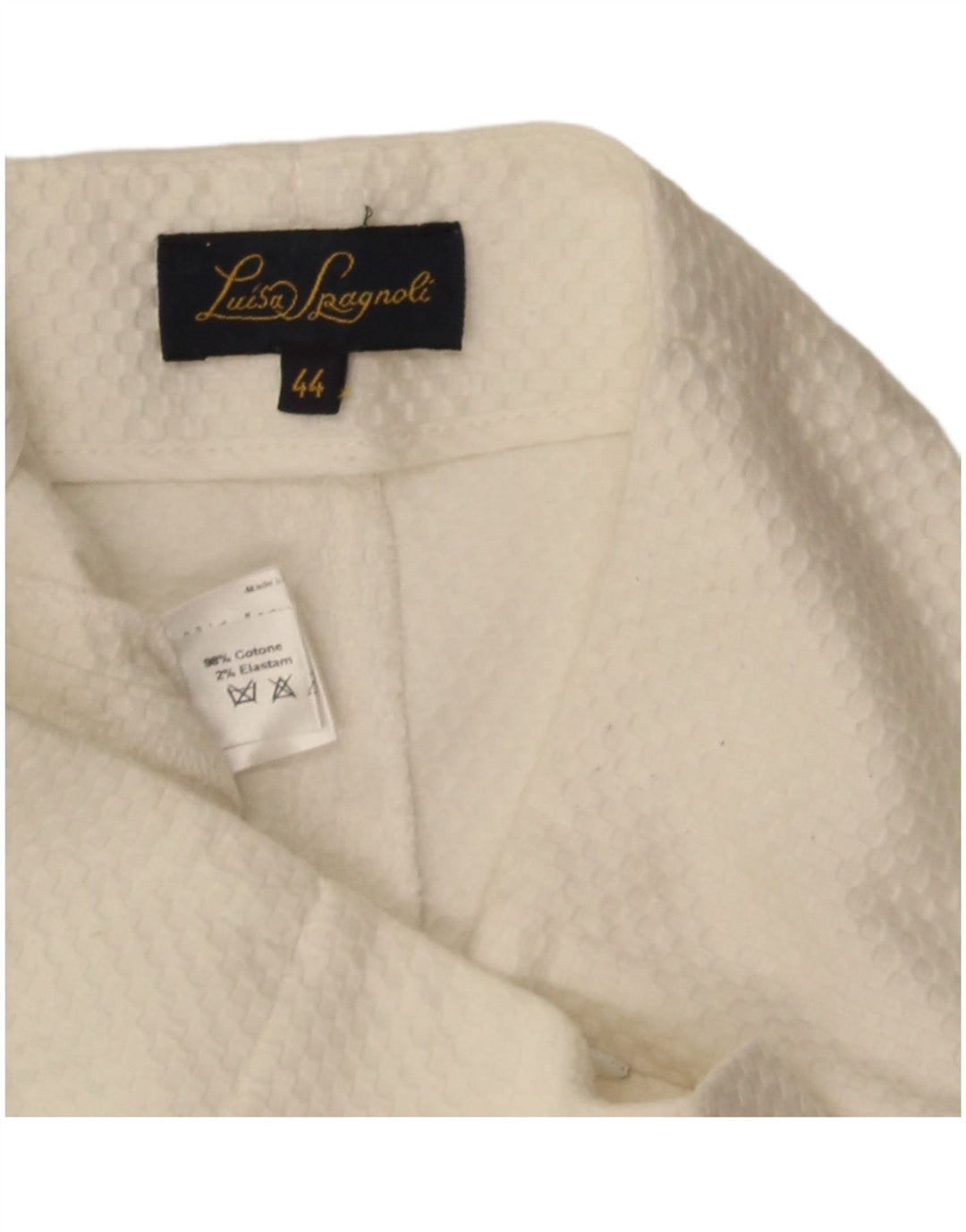 Luisa Spagnoli Dame Capri Bukser IT 44 Medium W30 L21 Hvid Bomuld