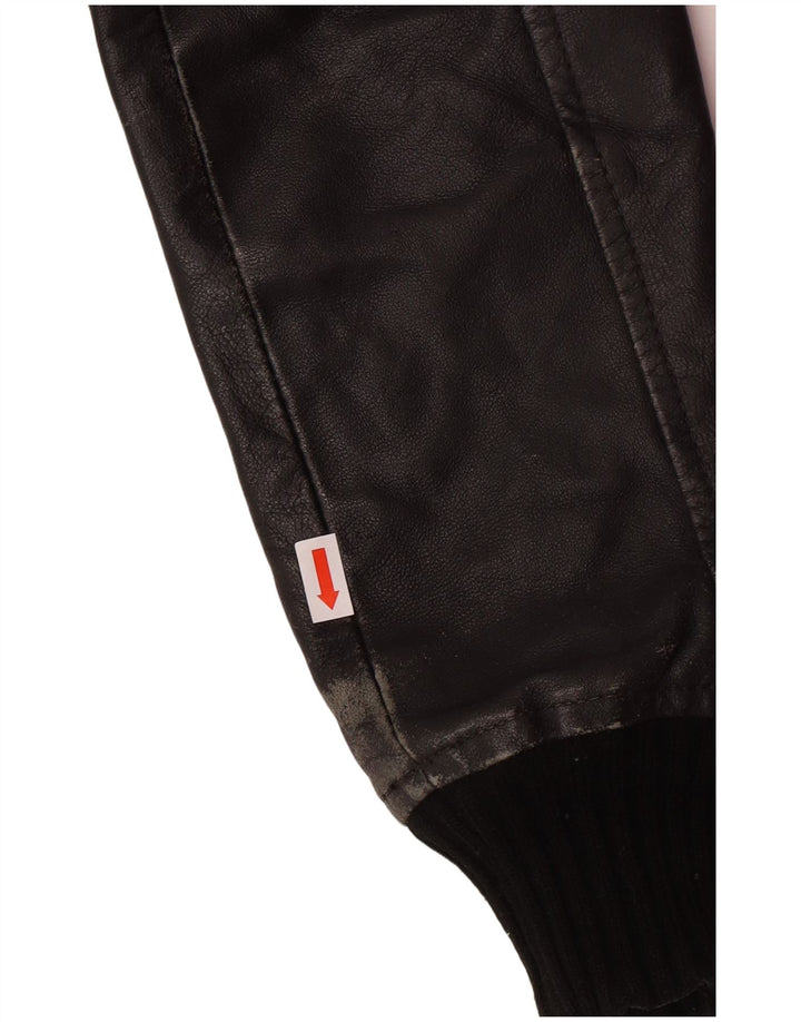 XDYE Dame Læderjakke UK 10 Small Black Læder Biker