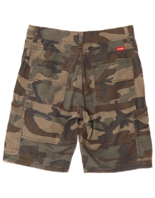 Wrangler Boys Cargo Shorts 13-14 år W26 Grøn Camouflage Bomuld