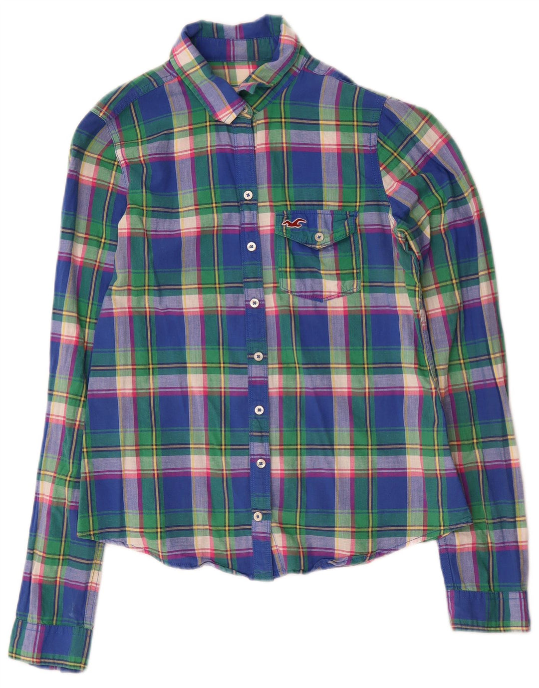 Hollister Dameskjorte UK 12 Medium Flerfarvet ternet bomuld