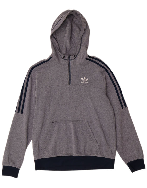 Adidas Hættetrøje med lynlås til mænd, lille marineblå farveblok bomuld