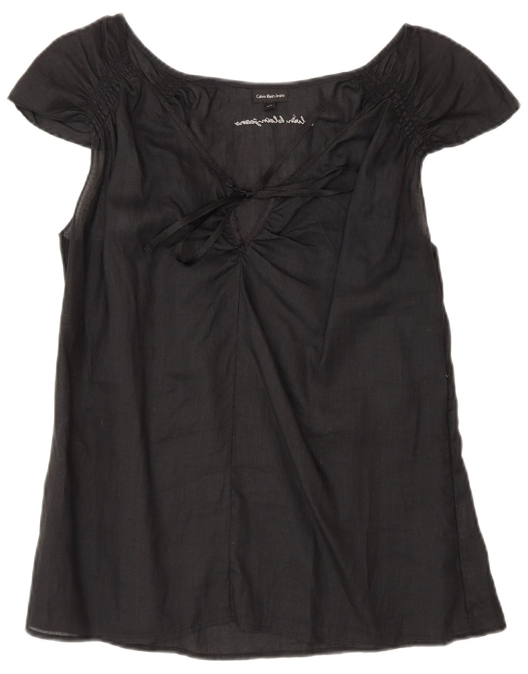 Calvin Klein Jeans Damebluse Top UK 18 XL Sort