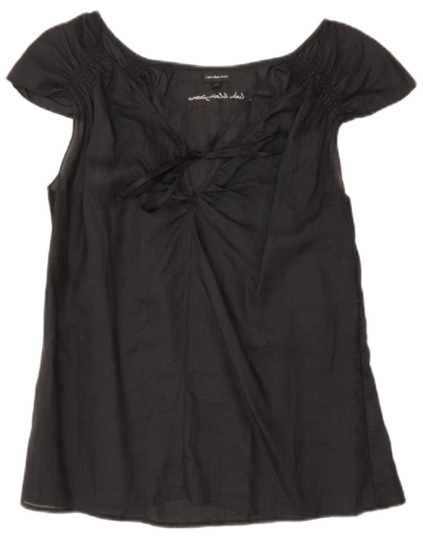 Calvin Klein Jeans Damebluse Top UK 18 XL Sort