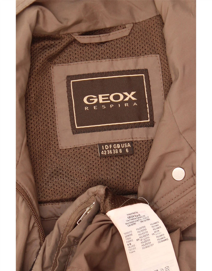 Geox Womens Respira Utility Jacket UK 8 Small Brown Polyester