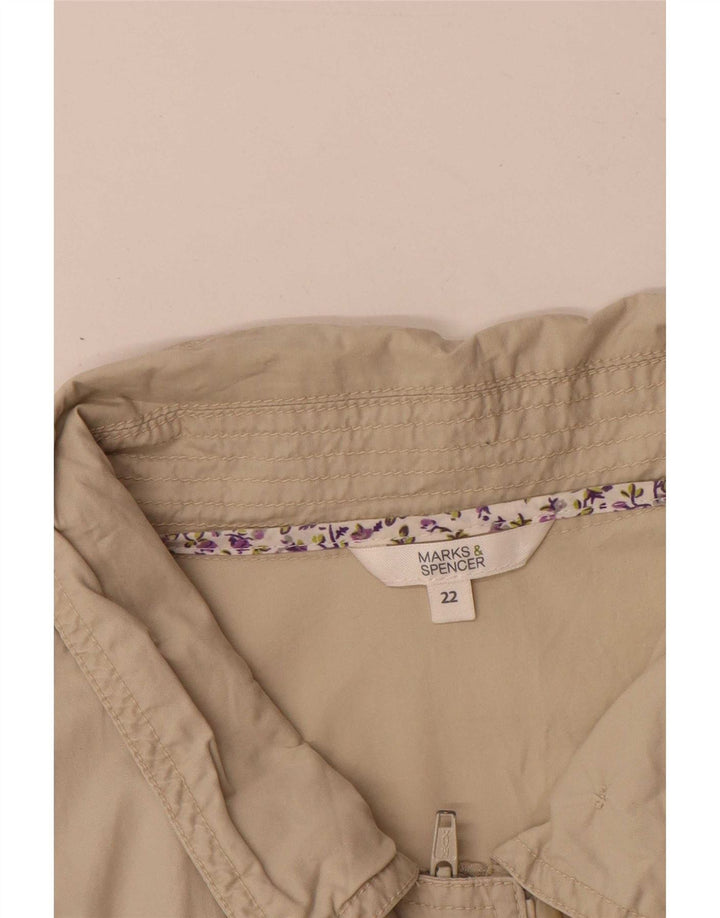 Marks & Spencer Kvinder Utility Jacket UK 22 3XL Beige Bomuld
