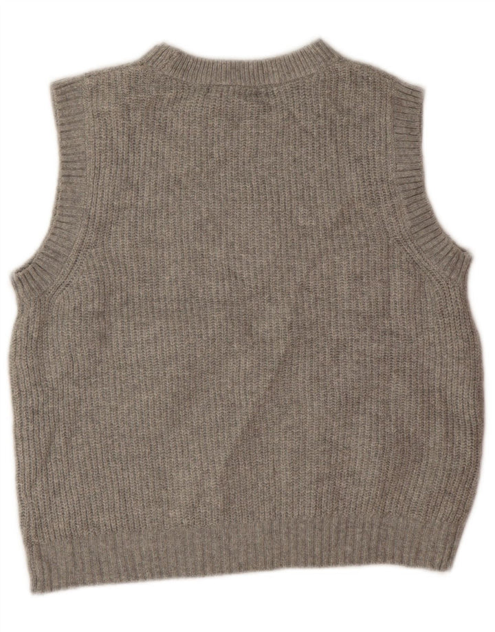 Marks & Spencer Dame Crop Vest Tank Top UK 10 Small Grå Polyester