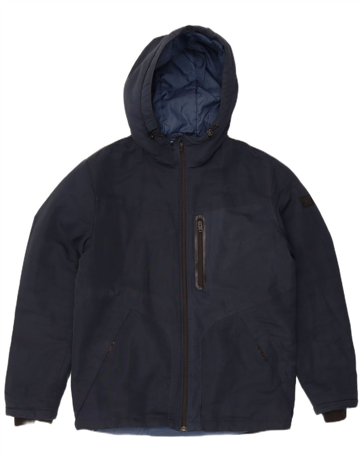 Jack & Jones Herre hættepolstret jakke UK 40 Large Navy Blue Modern